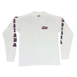 Vintage 90s Indiana University Shirt XL White Sleeve Print College Single Stitch